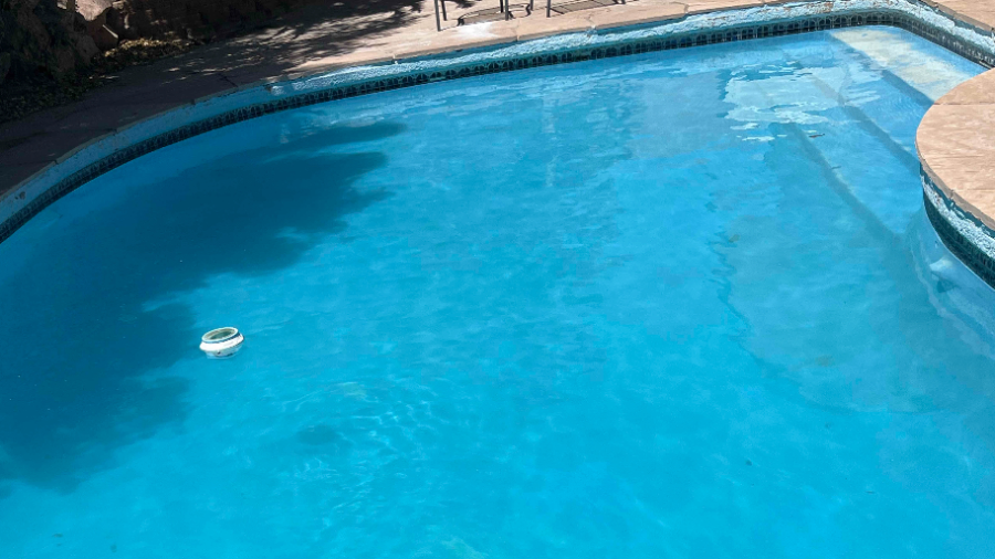 Crystal clear swimming pool after professional cleaning service in Las Vegas
